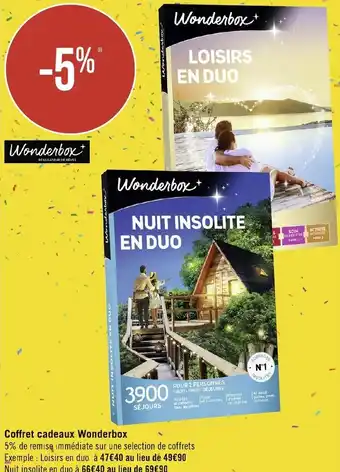 Géant Casino Coffret cadeaux Wonderbox offre
