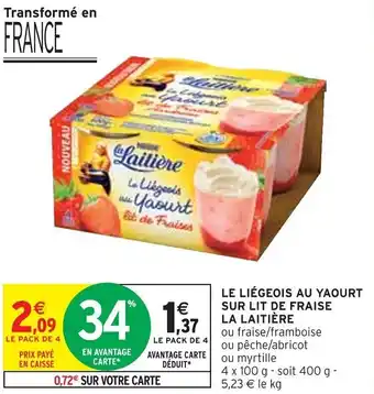LE LIÉGEOIS AU YAOURT SUR LIT DE FRAISE LA LAITIÈRE