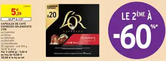 Intermarché CAPSULES DE CAFÉ ESPRESSO SPLENDENTE L'OR offre