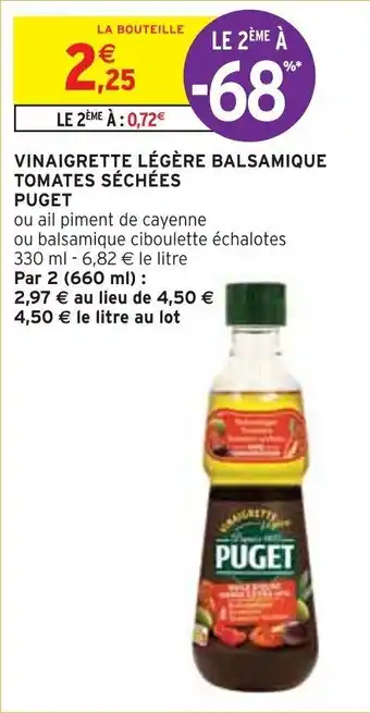 VINAIGRETTE LÉGÈRE BALSAMIQUE TOMATES SÉCHÉES PUGET