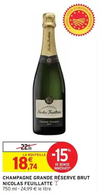 CHAMPAGNE GRANDE RÉSERVE BRUT NICOLAS FEUILLATTE