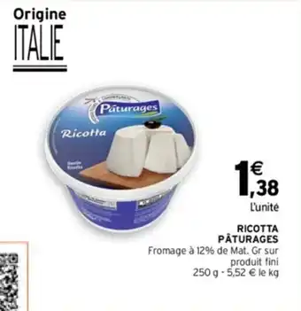 Intermarché RICOTTA PÂTURAGES offre
