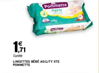 Intermarché LINGETTES BÉBÉ AGILITY X72 POMMETTE offre