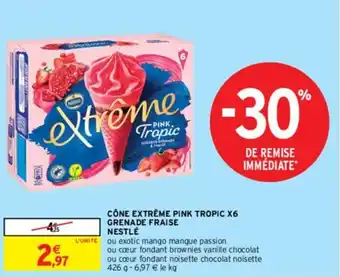 Intermarché CÔNE EXTRÊME PINK TROPIC X6 GRENADE FRAISE offre