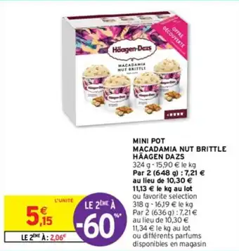 Intermarché MINI POT MACADAMIA NUT BRITTLE HÄAGEN DAZS offre