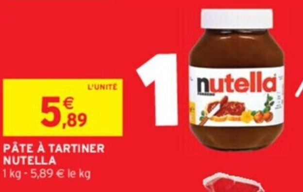 Intermarché PÂTE À TARTINER NUTELLA offre
