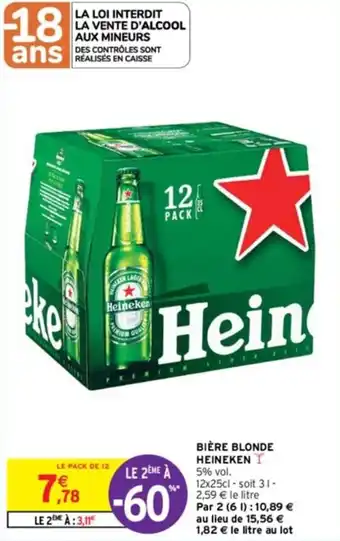 Intermarché BIÈRE BLONDE HEINEKEN offre