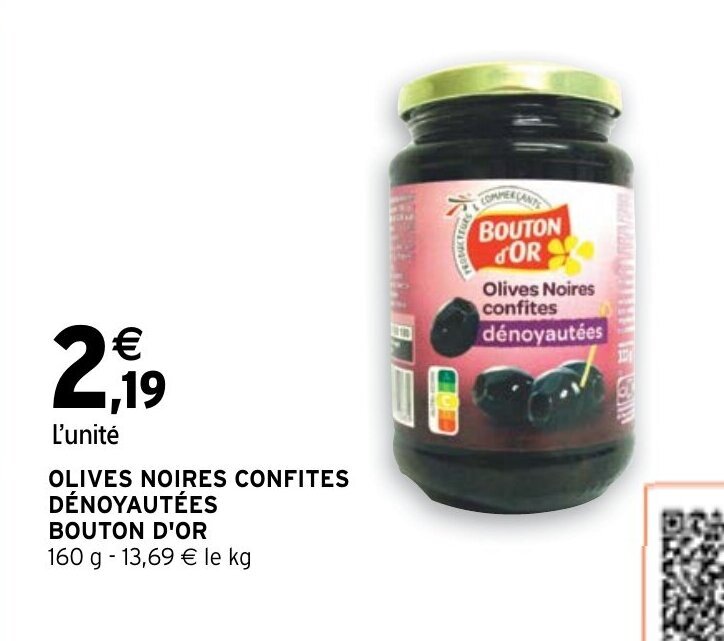 Intermarché Hyper Olives Noires confites dénoyautées offre