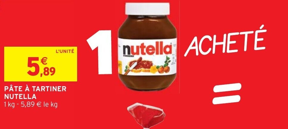 Intermarché Hyper PÂTE À TARTINER NUTELLA offre