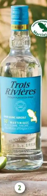 RHUM BLANC AGRICOLE TROIS RIVIÈRES