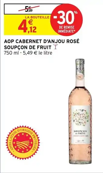 AOP CABERNET D'ANJOU ROSÉ SOUPÇON DE FRUIT Y 750 ml - 5,49 € le litre