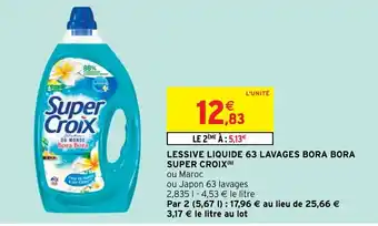 Intermarché Hyper LESSIVE LIQUIDE 63 LAVAGES BORA BORA SUPER CROIX(b) offre