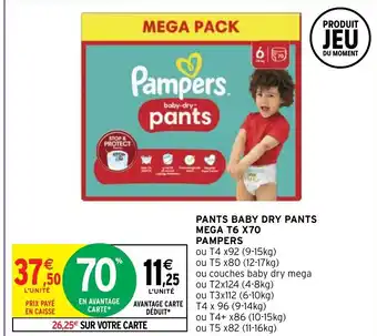 PANTS BABY DRY PANTS MEGA T6 X70 PAMPERS