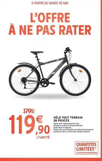 Intermarché Hyper VÉLO TOUT TERRAIN 26 POUCES offre