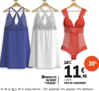 E.Leclerc 5 NUISETTE OU BODY "TISSAIA" offre