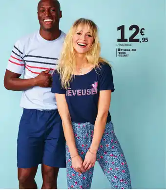 E.Leclerc 1 PYJAMA LONG FEMME "TISSAIA" offre