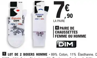 E.Leclerc DIM 4 PAIRE DE CHAUSSETTES FEMME OU HOMME offre