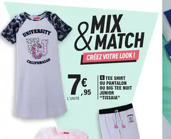 6 TEE SHIRT OU PANTALON OU BIG TEE NUIT JUNIOR "TISSAIA"