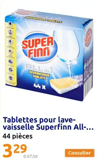 Action Tablettes pour lave-vaisselle Superfinn All-... 44 pièces offre