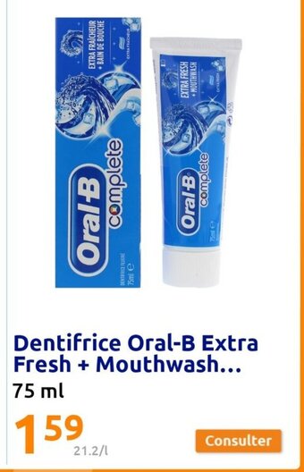 Action Dentifrice Oral-B Extra Fresh + Mouthwash... offre