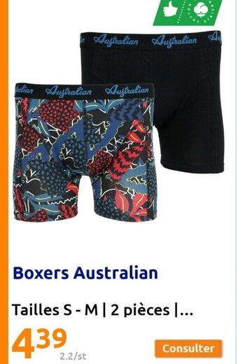 Action Boxers Australian offre