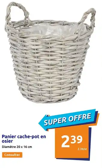 Panier cache-pot en osier