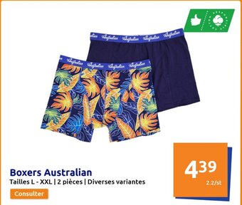 Action Boxers Australian offre