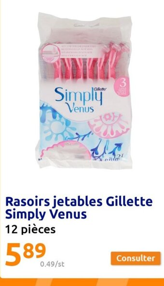 Action Rasoirs jetables Gillette Simply Venus offre