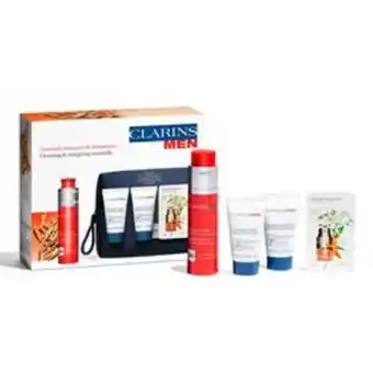 Coffret homme clarinsmen : gel energisant, nettoyant visage, shampooing douche, double serum eye