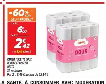 Papier toilette doux double épaisseur netto
