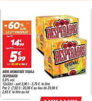 Netto Bière aromatisee tequila desperados offre