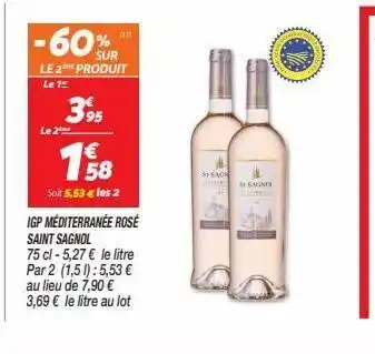 Netto Igp mediterrannée rosé saint sagnol offre