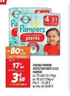 Netto Couches premium protection pants t4 x31 pampers offre