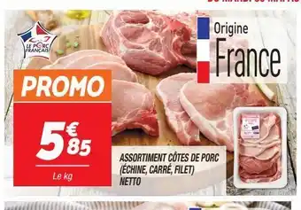 Assortiment cotes de porc netto