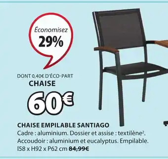JYSK Chaise Empilable Santiago offre