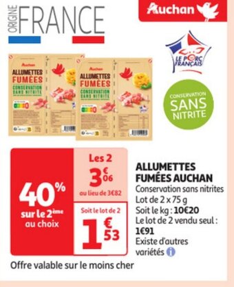 Auchan ALLUMETTES FUMÉES AUCHAN offre