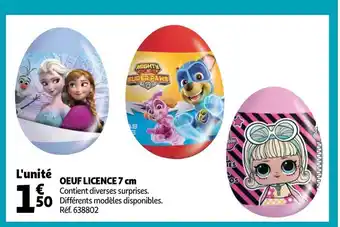 Auchan œuf Licence 7 Cm offre
