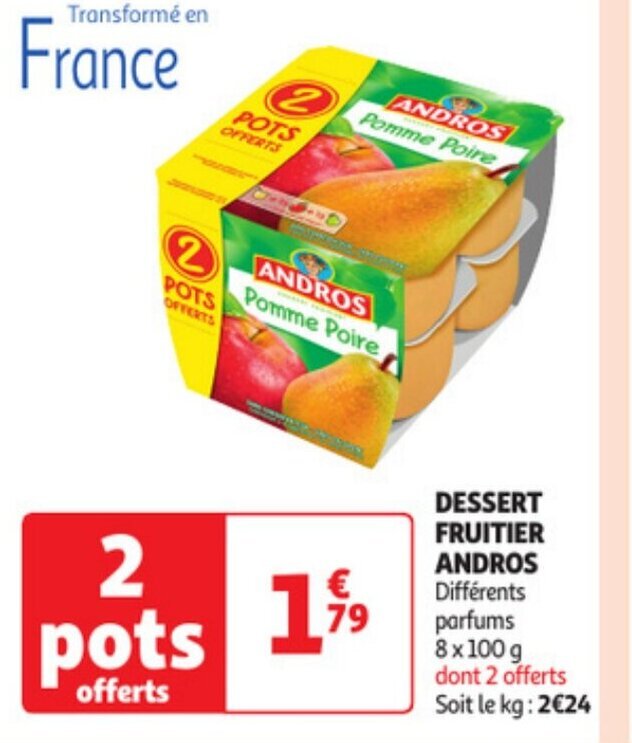 Auchan DESSERT FRUITIER ANDROS Différents offre