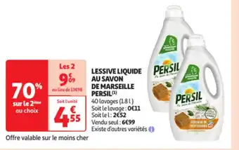 Auchan LESSIVE LIQUIDE AU SAVON DE MARSEILLE PERSIL (¹) offre