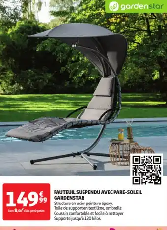 Auchan FAUTEUIL SUSPENDU AVEC PARE-SOLEIL offre