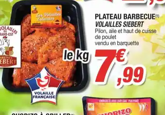 E.Leclerc PLATEAU BARBECUE(¹) VOLAILLES SIEBERT Pilon, aile et haut de cuisse de poulet vendu en barquette offre