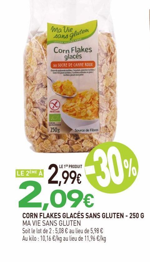 naturéO Corn flakes glacés sans gluten 250g offre