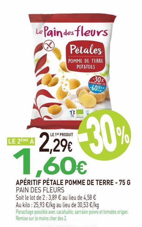 naturéO Apéritif pétale pomme de terre 75g offre