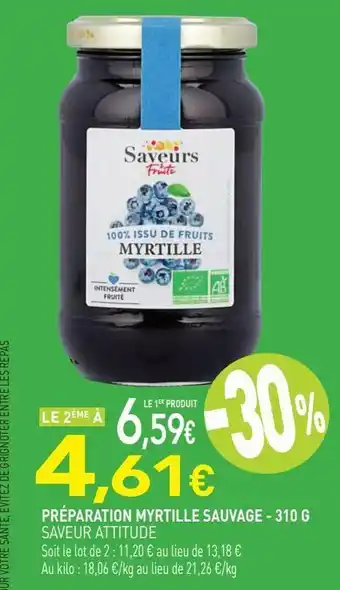 naturéO Preparation myrtille sauvage 310g offre