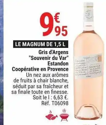 Gris d`argens souvenir du var estandon cooperative en provence
