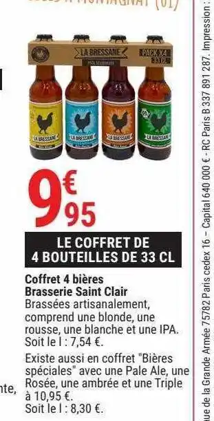 Coffret 4 biĂšres brasserie saint clair