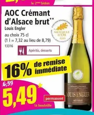 Norma Aoc crémant d`alsace brut offre