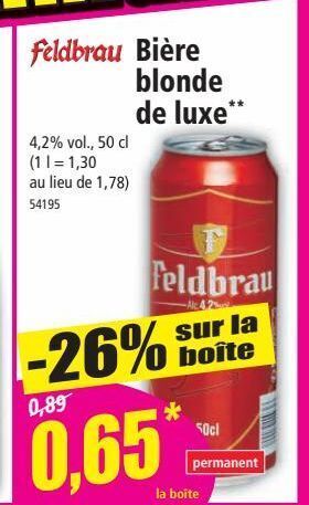 Norma Bière blonde de luxe offre