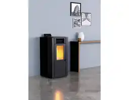 Brico Dépôt Poêle à granulés noir - 8 kw - h. 87 x l. 44 x p. 47 cm offre