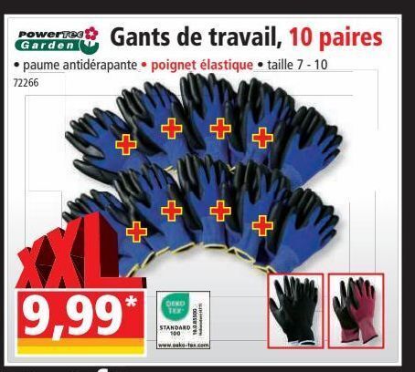 Norma Gants de travail 10 paires offre